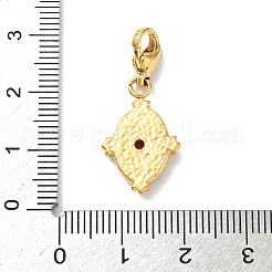 Pendentifs décoratifs ovales en verre et acier inoxydable 304&nbsp;HJEW-D301-01C-G