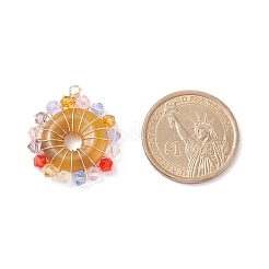 Pendentifs de jade topaze naturelle&nbsp;PALLOY-JF01756-02