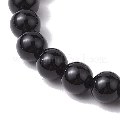 8 mm runde Stretch-Armbänder aus gefärbtem natürlichem Tigerauge und schwarzen Onyxperlen&nbsp;BJEW-TA00516-01