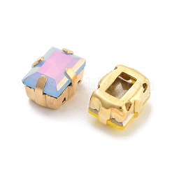 Opale rectangle cousue sur strass&nbsp;RGLA-G024-05B-G