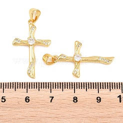 Pendentifs en laiton de Pâques sertis de micro-pavés de zircone cubique transparente&nbsp;ZIRC-F148-14I-G
