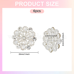 6 Stück Legierungs-Strass-Ösenknöpfe&nbsp;BUTT-MA0001-06