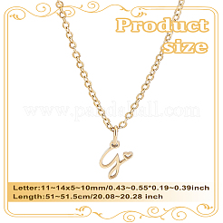 1 collar con colgante de letra de acero inoxidable 304&nbsp;NJEW-LP0001-39G-G