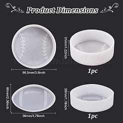 2 Stück 2 Stile DIY flache Rugby & flache Tennis Display Dekoration Silikonformen&nbsp;DIY-BC0008-95