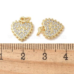 Pendenti in zirconi cubici trasparenti in micro pavè di ottone&nbsp;KK-Q031-44G-07