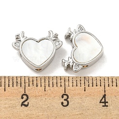 Perle di zirconi cubici trasparenti in micro pavè di ottone&nbsp;KK-P275-21P