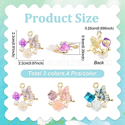 12 pz 3 colori ciondoli in lega di smalto&nbsp;FIND-YW0011-16