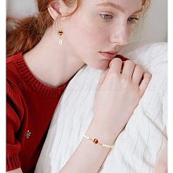 10 pz 5 stili in ottone con ciondolo a forma di cuore sacro rosso scuro in vetro&nbsp;KK-TA0008-63