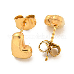 Pendientes de botón de acero inoxidable 304 con letras grandes para mujer&nbsp;EJEW-G386-01L-G