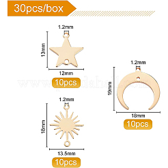 30 pz connettori a 3 collegamenti in ottone stile&nbsp;KK-BC0003-03