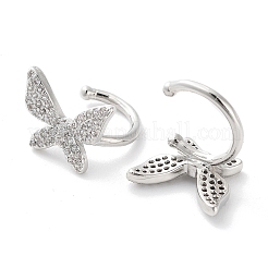 Orecchini da donna con polsino in ottone con micro pavé di zirconi cubici&nbsp;EJEW-D086-08P