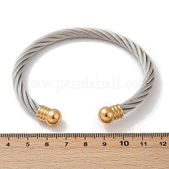 Bracciali a polsino in acciaio inossidabile 304&nbsp;BJEW-M136-01A-PG