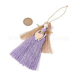 Decorazioni pendenti con angelo in cordoncino di cotone macramè fatte a mano&nbsp;HJEW-JM02669-02