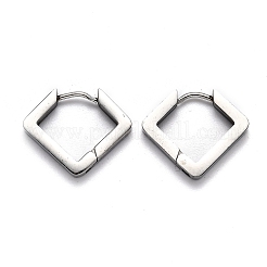 Orecchini a cerchio huggie romboidali in acciaio inossidabile 304 anti-ossidazione&nbsp;STAS-J033-08P