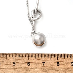Colliers avec pendentifs en forme de nœud rond en acier inoxydable 304 pour femmes&nbsp;NJEW-U031-05P