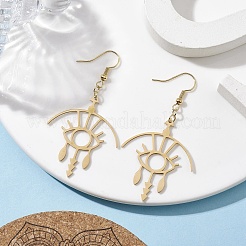 Boucles d'oreilles pendantes en acier inoxydable Hollow Eey 201&nbsp;EJEW-TA00405
