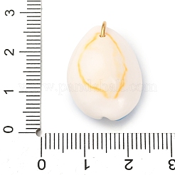 Pendenti stampati in conchiglia ciprea naturale&nbsp;STAS-Z168-03G-02