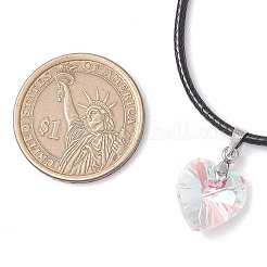 8 pieza de 8 estilos de collares colgantes de luna y flor de corazón de vidrio galvanizado&nbsp;NJEW-JN05136