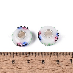 Perles européennes en verre filé et âme en laiton (3D)&nbsp;LAMP-Q042-01E