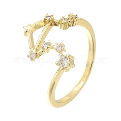 Anillos de dedo de circonita cúbica con micro pavé de latón para mujer&nbsp;CU-CBAE7DF-14G-01