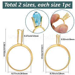 2 pièce de 2 styles de composants de bagues en alliage d'aluminium&nbsp;FIND-SC0021-84G
