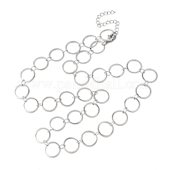 Colliers à maillons annulaires de 12 mm en acier inoxydable 304&nbsp;NJEW-P343-01C-P