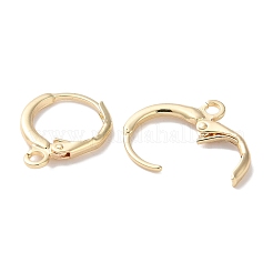 Impostazioni per orecchini a cerchio in ottone con placcatura a cremagliera&nbsp;KK-F090-14LG