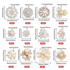 48 Stück 12 Stile Legierung Glas Strass Cabochons&nbsp;FIND-CA0011-02