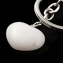 Natürlicher weißer Jade-Schlüsselanhänger&nbsp;KEYC-M022-04Q