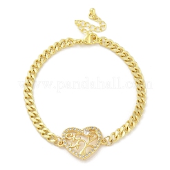 Micro ottone spianare Braccialetti di collegamento zirconi&nbsp;BJEW-S158-13G-B
