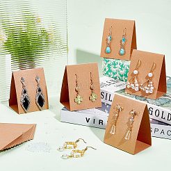 100 stücke 3d dreieck kraftpapier ohrring display karten&nbsp;DIY-WH0430-007