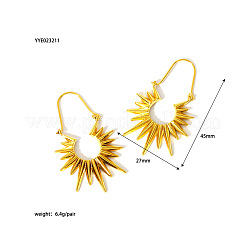 Orecchini a cerchio in acciaio inossidabile 304 a forma di girasole per donna&nbsp;ZH6768-2
