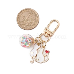 Decorazioni pendenti in smalto in lega di gatto&nbsp;HJEW-JM01981-01