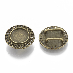 Breloques coulissantes supports de cabochon en alliage de style tibétain&nbsp;TIBE-Q086-036AB-FF