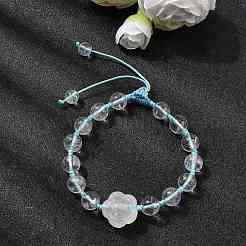 Bracelets de perles de quartz tressés réglables en quartz naturel&nbsp;BJEW-L713-A01
