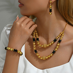 Nahöstlichen Stil Legierung Kunststoff Doppelschicht Perlen Armbänder & Ohrringe & Halsketten Sets&nbsp;DA5905