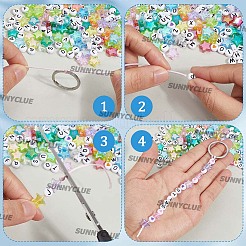 DIY-Sets zum Basteln von Schlüsselanhängern mit Stern und Buchstabe&nbsp;DIY-SC0031-82