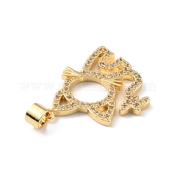 Pendentifs avec zircon cubiques à micro-pavés en laiton&nbsp;KK-P233-09G