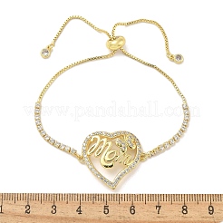 Bracelets en argent et zircone cubique pour la fête des mères&nbsp;BJEW-S158-01G-A