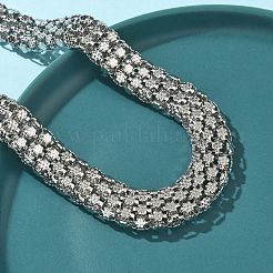 Collares de cadena de malla de flores de acero inoxidable 304 de 13.5 mm&nbsp;NJEW-D333-01P