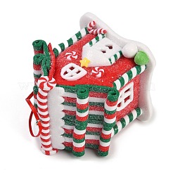 Weihnachtshaus-Anhänger aus PVC&nbsp;HJEW-003-02C