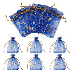 30 bolsa de regalo con cordón de organza con estampado dorado de luna y estrella&nbsp;ABAG-TA0002-21D