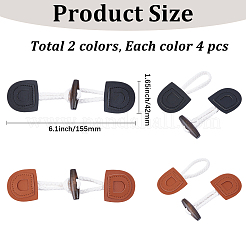 8 pieza de botones de madera de 2 colores&nbsp;BUTT-GF0004-36
