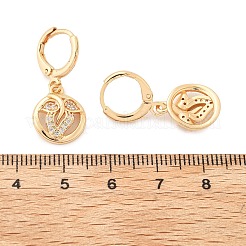 Orecchini a cerchio da donna in ottone con micro pavé di zirconi chiari&nbsp;EJEW-G428-24G-03