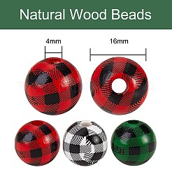 105pcs 3 Farben natürliche Holzperlen&nbsp;WOOD-SZ0001-13