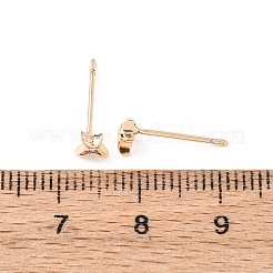 Boucles d'oreilles en laiton micro pave étoile zircone cubique transparente&nbsp;EJEW-L278-06G