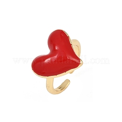 Verstellbare Manschettenringe aus Messing und Emaille für Damen&nbsp;RJEW-C139-09G