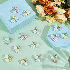 30 pendentif décoratif en résine en forme de papillon rose&nbsp;HJEW-GO00219