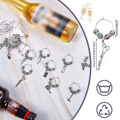 15 breloque en forme d'outil en alliage pour verre à vin&nbsp;HJEW-SW00127-04