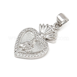 Pendentifs avec zircon cubiques à micro-pavés en laiton&nbsp;KK-P323-11U-P01